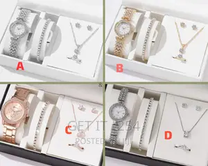 LADIES 5 PC GIFT SET *Consists Of*
Necklace
Watch