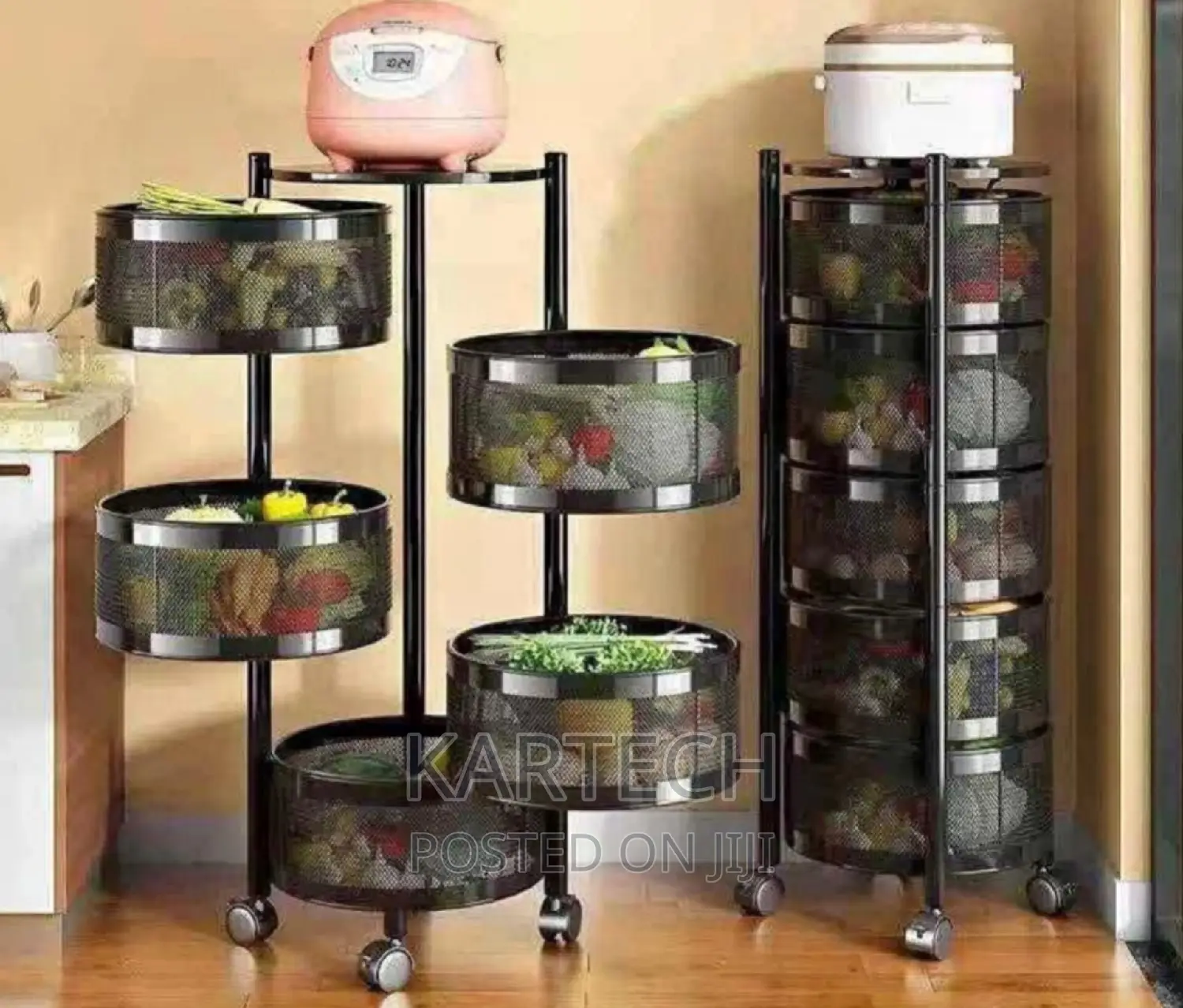 Flexible Rotating 4 Tier Fruit Rack