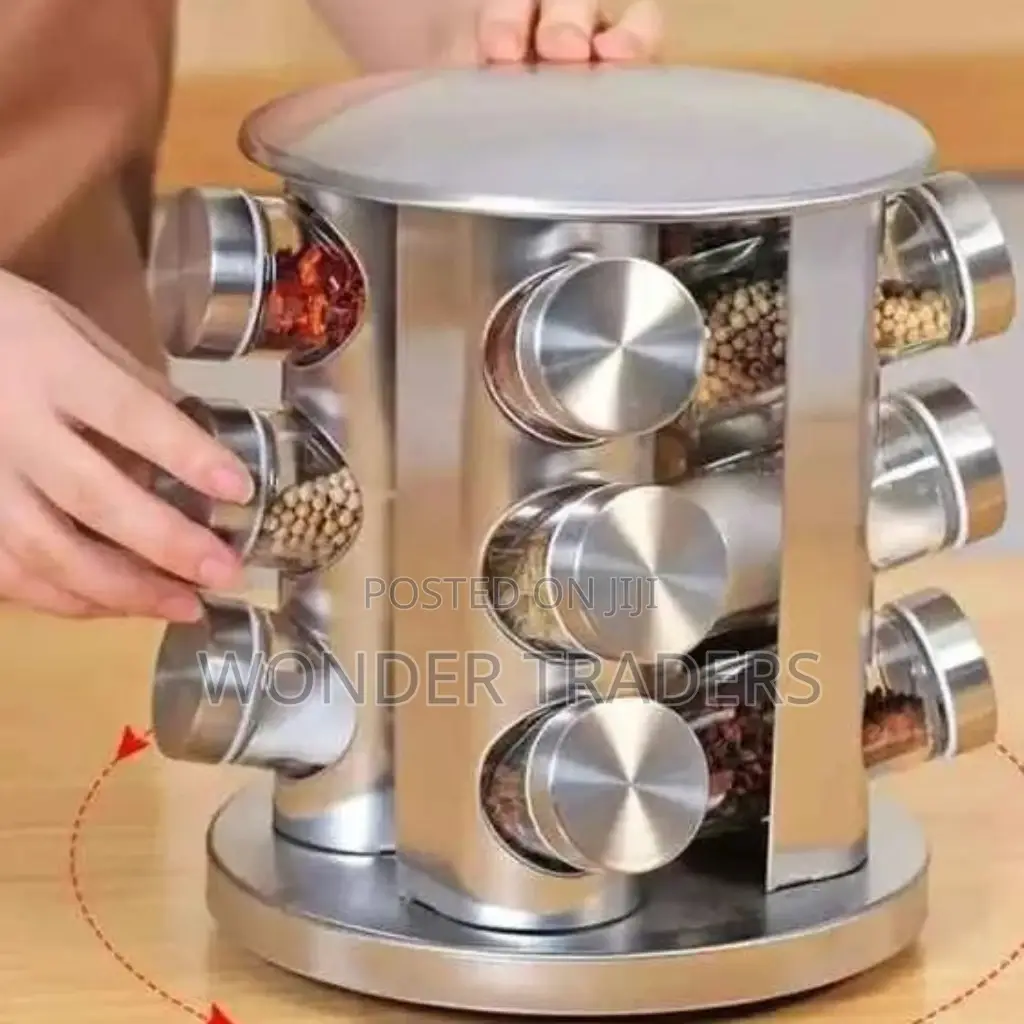 Rotating Spice Carousel Rack for 12 Jars"