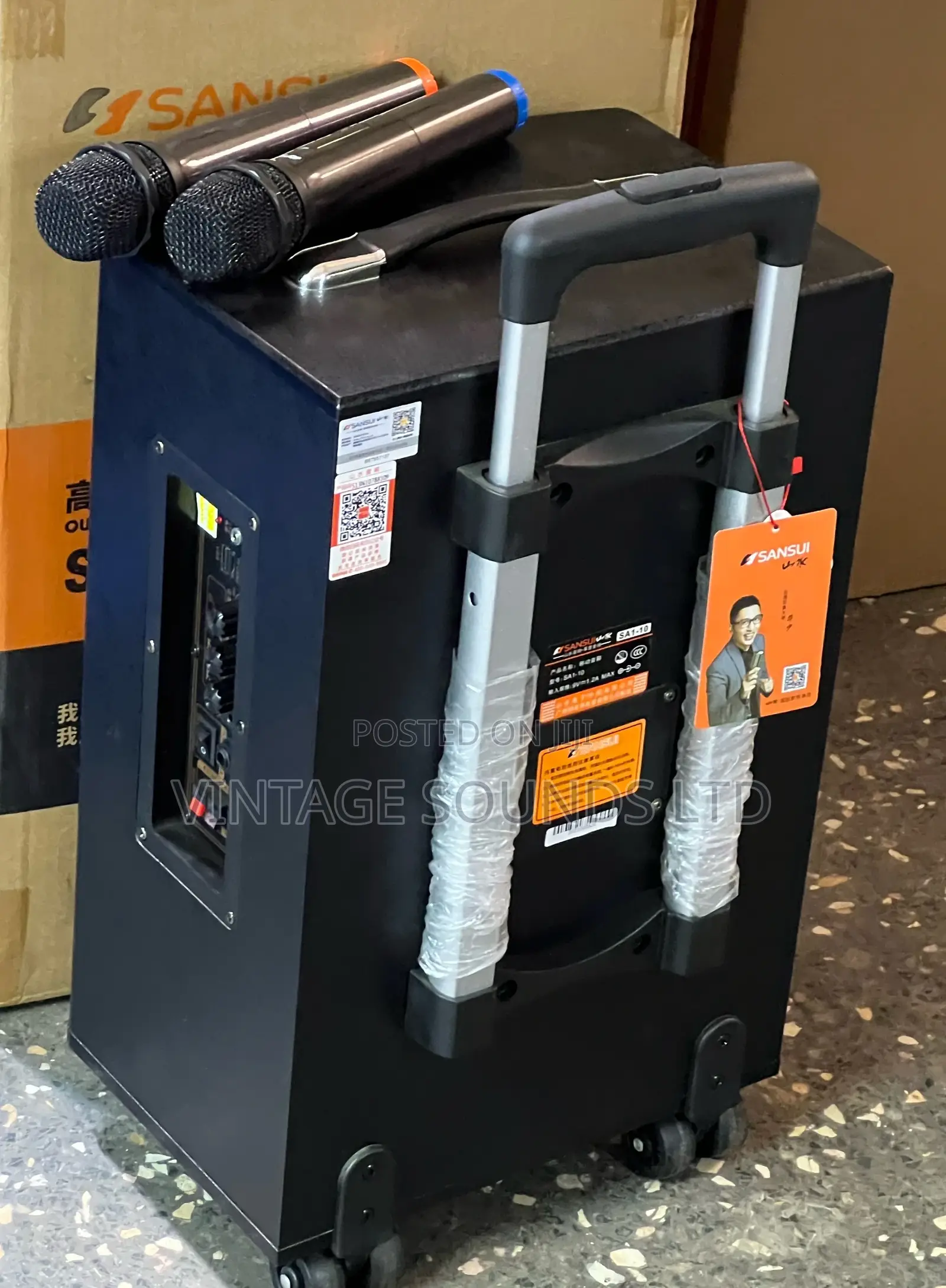 Sansui 12inch Active Portabletrolley Powered Speaker