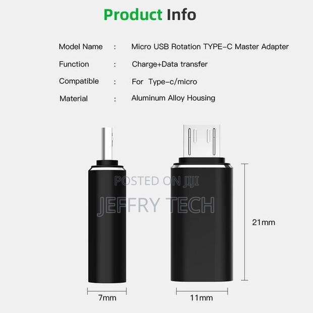 Micro USB Male to Type C Female Adapter Usb Type C Charging - thumbnail 2