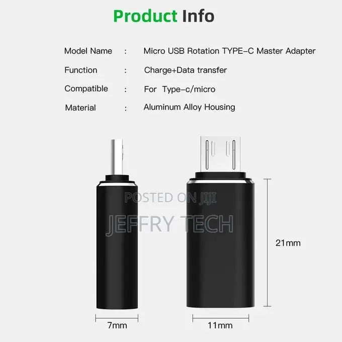 Micro USB Male to Type C Female Adapter Usb Type C Charging