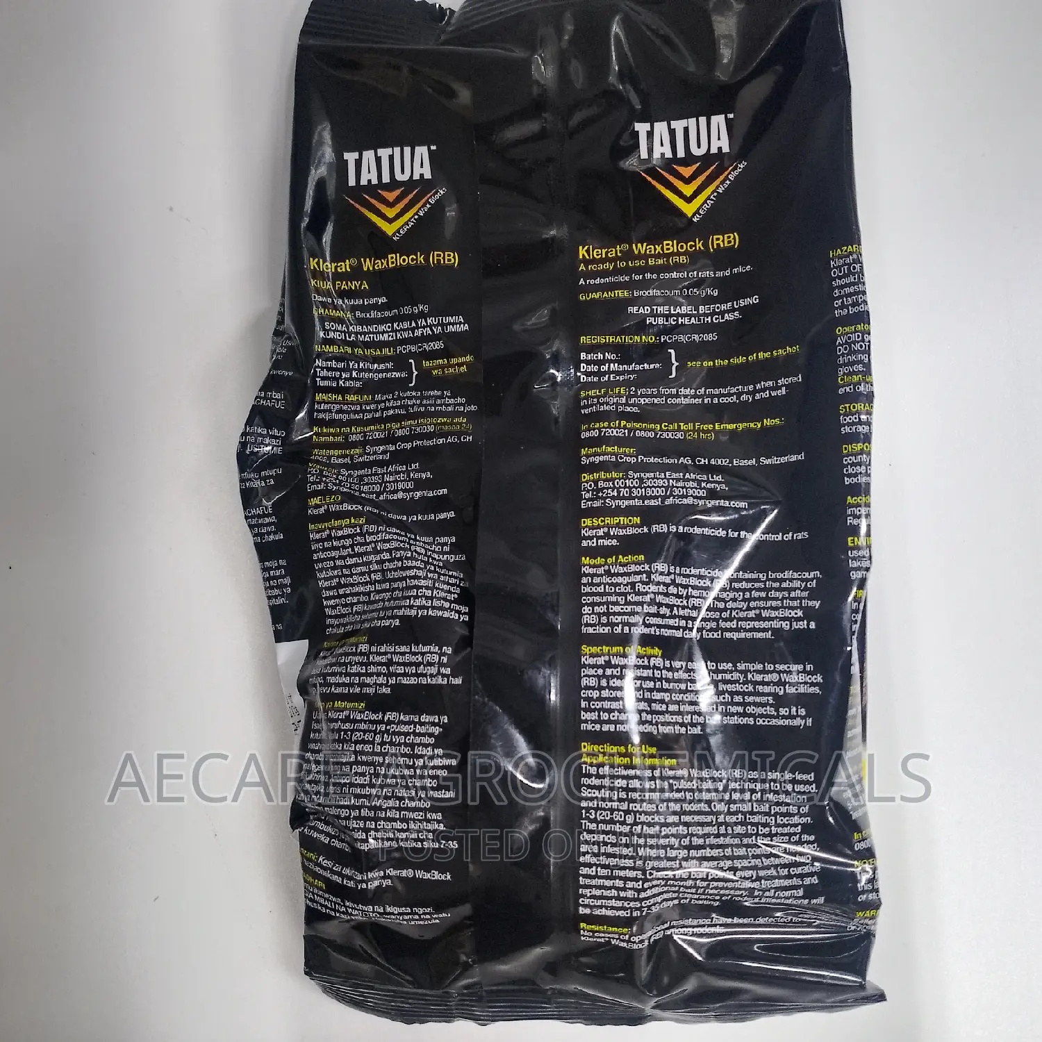 Tatua Rodenticide for Rats and Mice Control 100G (5 Blocks)