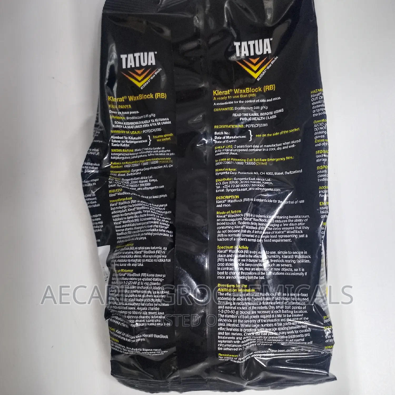 Tatua Rodenticide for Rats and Mice Control 100G (5 Blocks)