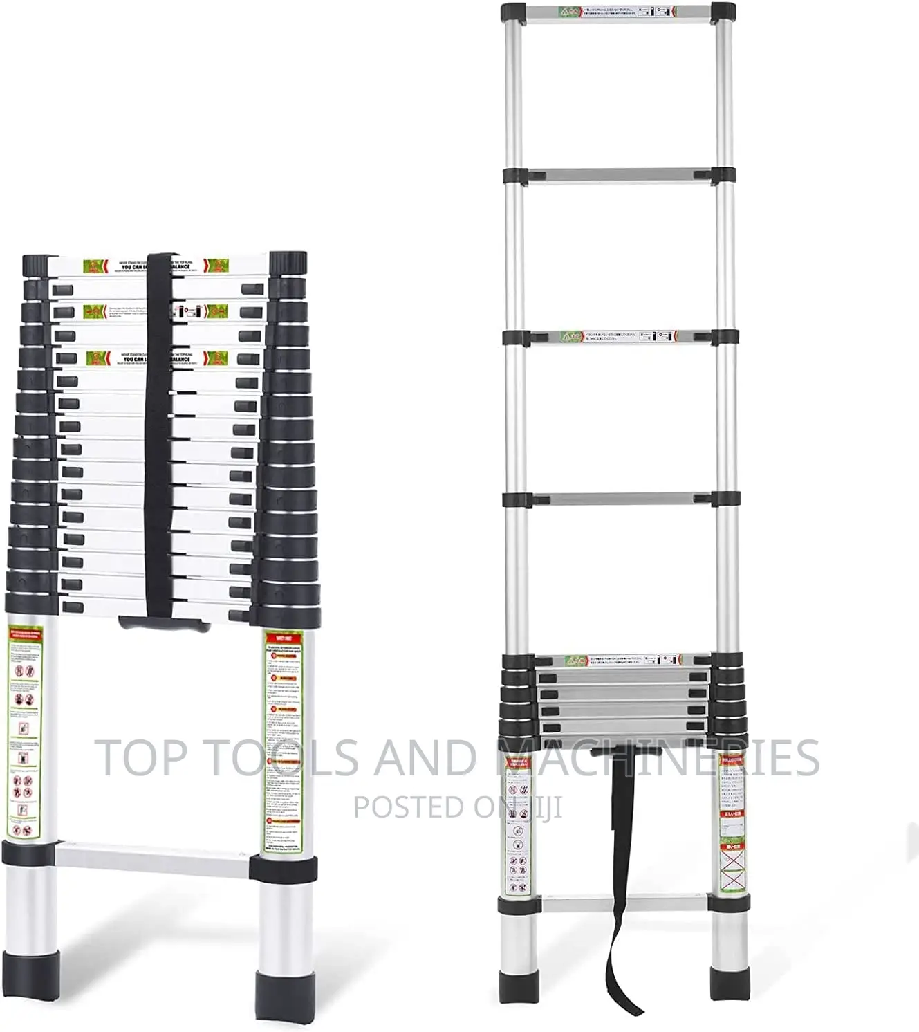 Single Sided Telescopic Ladders 3.8mtrs 8step