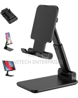 Desktop Foldable Telescopic Phone Holder - Black - thumbnail 2