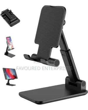 Desktop Foldable Telescopic Phone Holder - Black