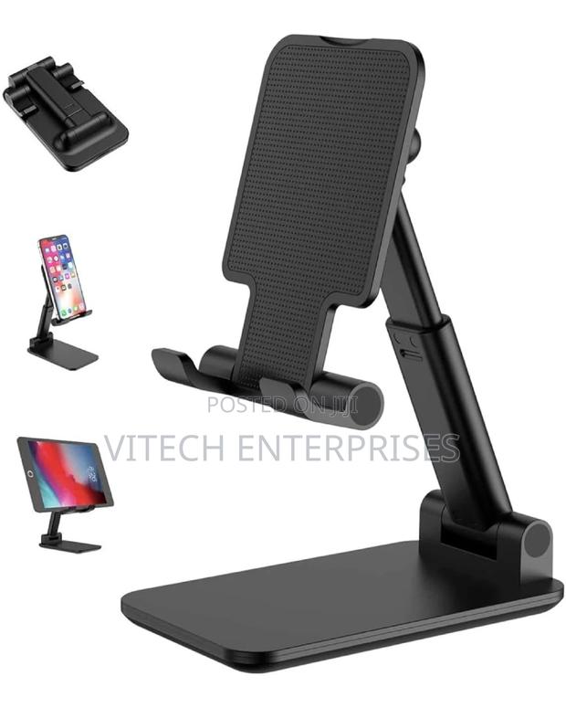Desktop Foldable Telescopic Phone Holder - Black - main view