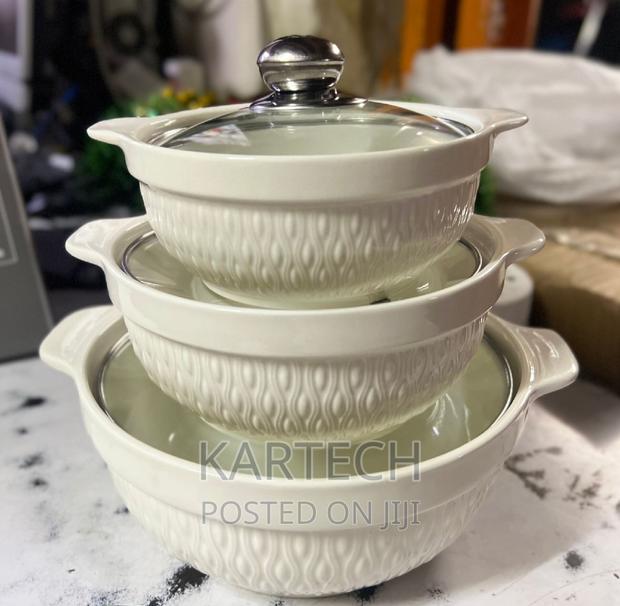 3 PCS Ceramic Soup Pot - main view