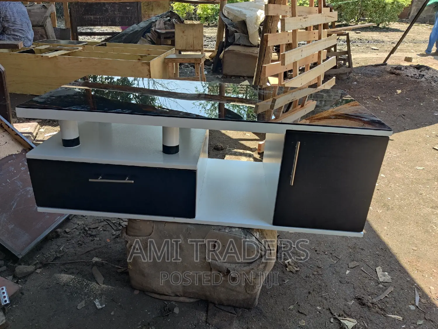 White Coffee Table (Glass Top)