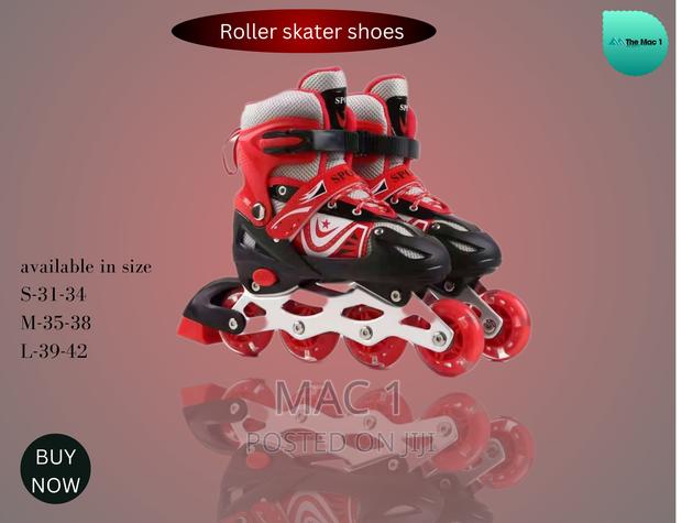Red High Quality Roller Skate Shoes Adjustable Inline Skates - main view