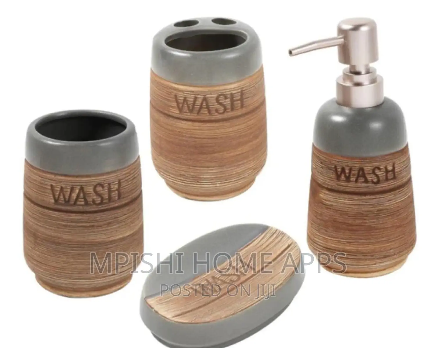 Fancy Ceramic Wash 4in1 Bathroom Set