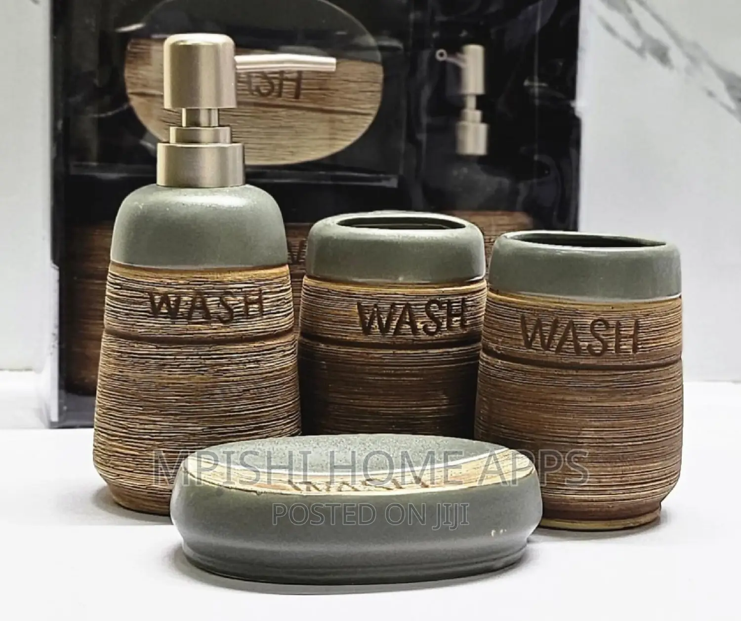 Fancy Ceramic Wash 4in1 Bathroom Set