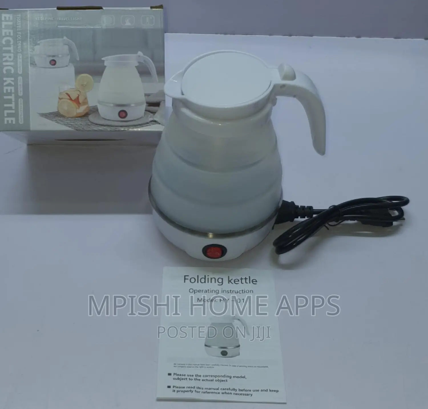 Foldable Electric Kettle With Silicone Body and Stainless