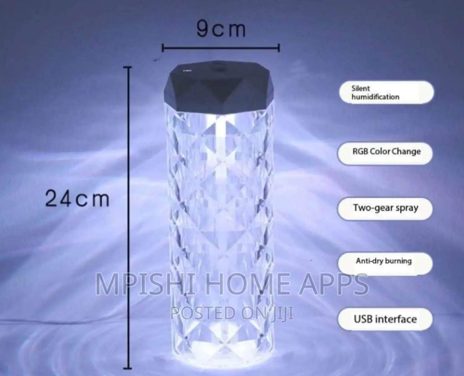 Acrylicintelligent Humidifier With Dime Light 1litre