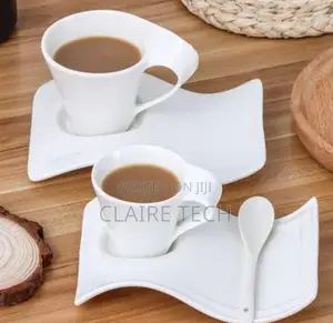 White Cup Saucer Coffee Set 