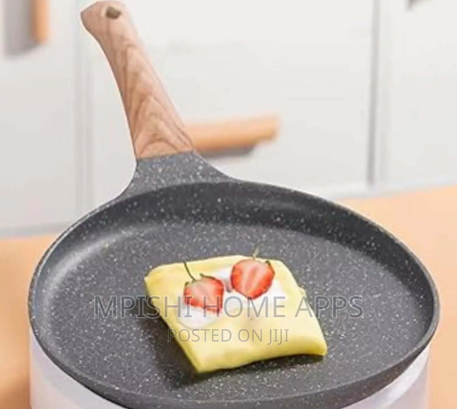 Heavy Granite Chapati /Creep Pan With Bamboo Spreader