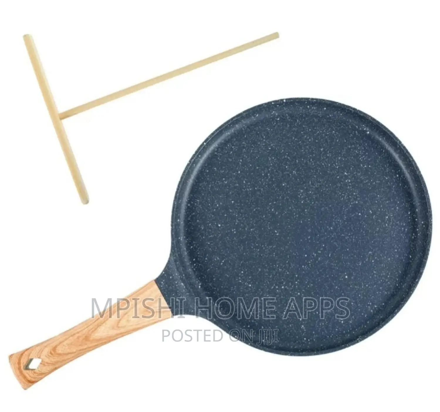 Heavy Granite Chapati /Creep Pan With Bamboo Spreader