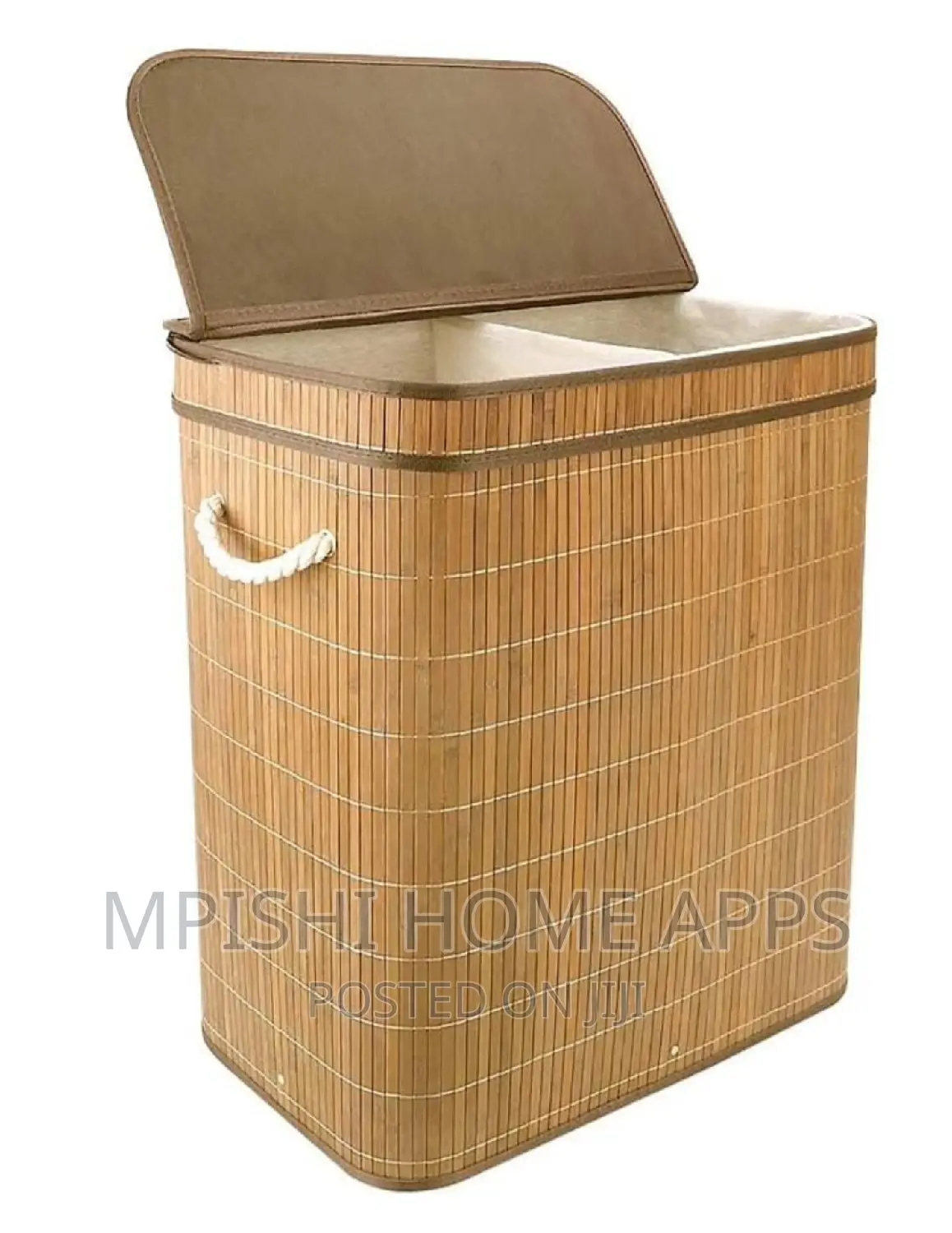 100L Bamboo Laundry Basket With Flip Lid -