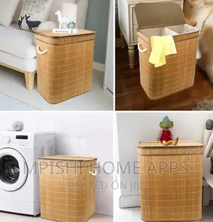 100L Bamboo Laundry Basket With Flip Lid -