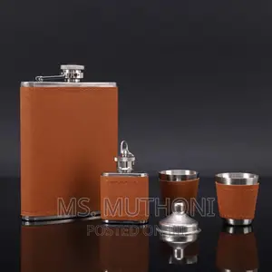 2 Portable Hip Flask Set With 2 Tot Glasses and Funnel*