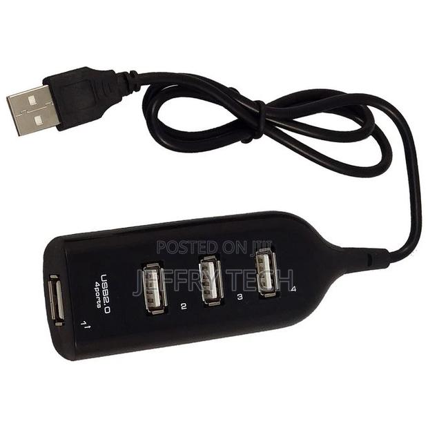 Portable 4 Ports USB 2.0 Super Speed 480mbps Hub-Black