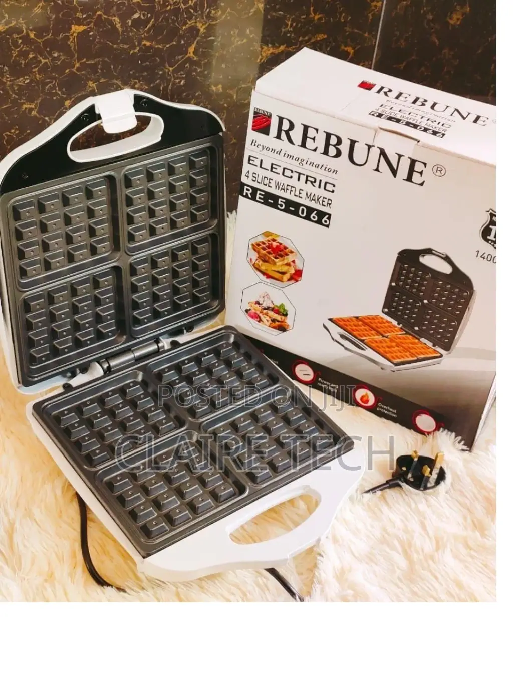 Rebune 4 Slice Non Stick Waffle Maker (RE-5-066)