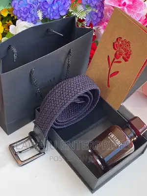 Men's Gift Package Purple Wooven Belt