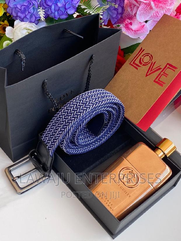 Men's Gift Package Purple Wooven Belt - thumbnail 2