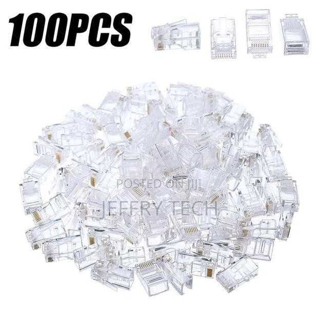 100x Rj45 Network Lan Cat6 Patch Cable Crimp Plug Pins For - main view