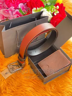 Brown Belt and Wallet Gift Set
