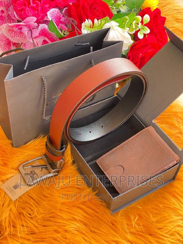 Brown Belt and Wallet Gift Set