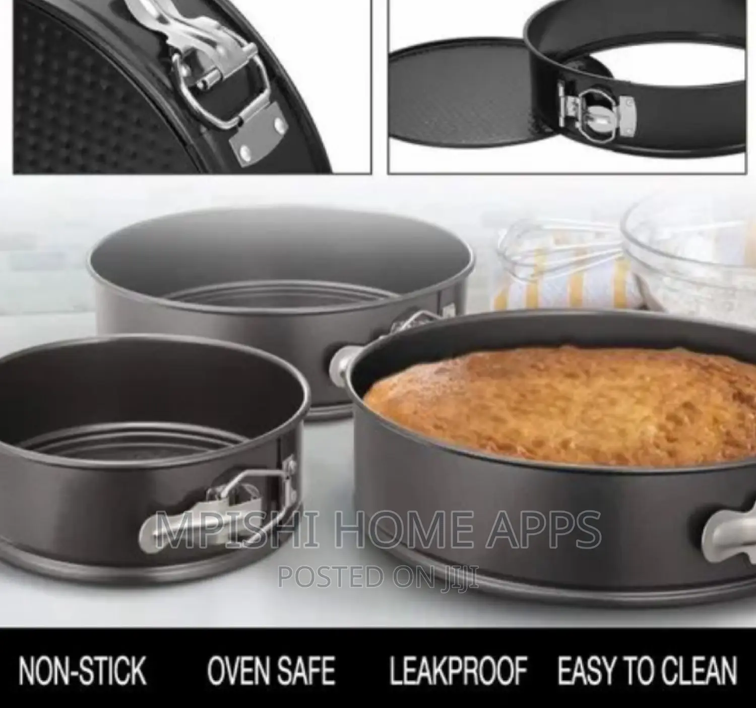 Nonstick 3pcs Cake Mould/Baking Tins Size 24cm/22cm/20cm