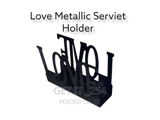 573177 Love Metallic Black Serviet Holder.