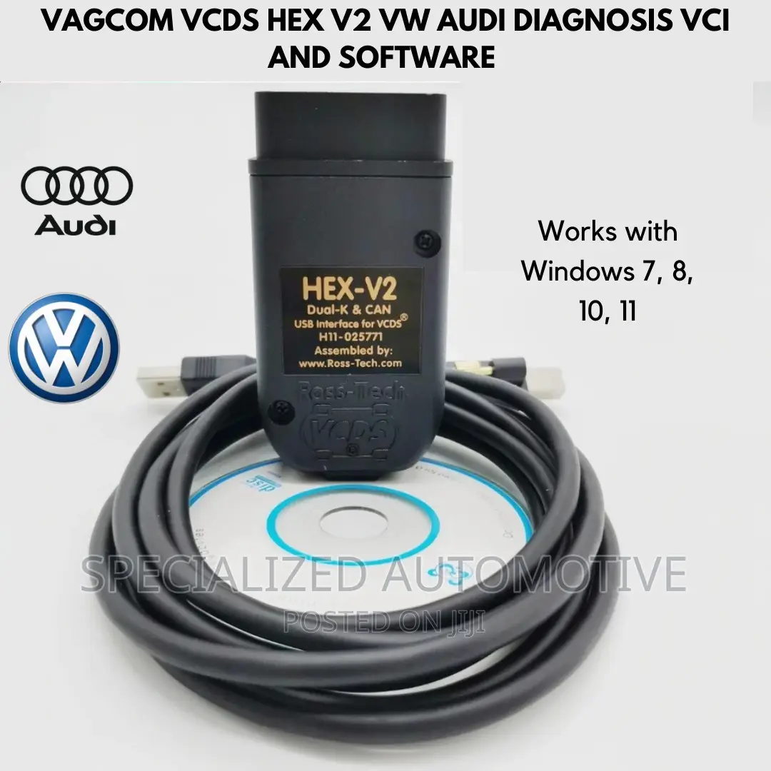 VW Audi VCDS Hex V2 USB to Obd2 Car Diagnosis Vci Software