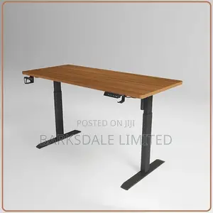 Dark Brown Standing Desk Table Electrical Adjustable Office