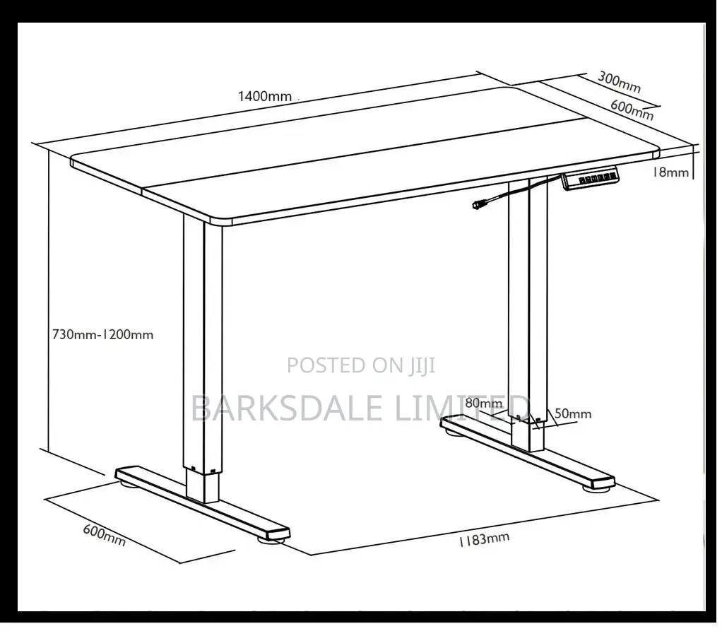 Dark Brown Standing Desk Table Electrical Adjustable Office