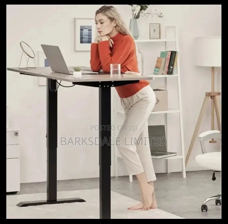 Dark Brown Standing Desk Table Electrical Adjustable Office