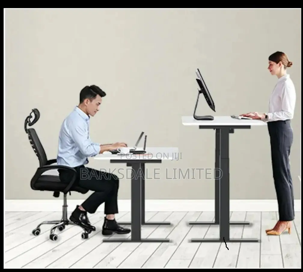 Dark Brown Standing Desk Table Electrical Adjustable Office