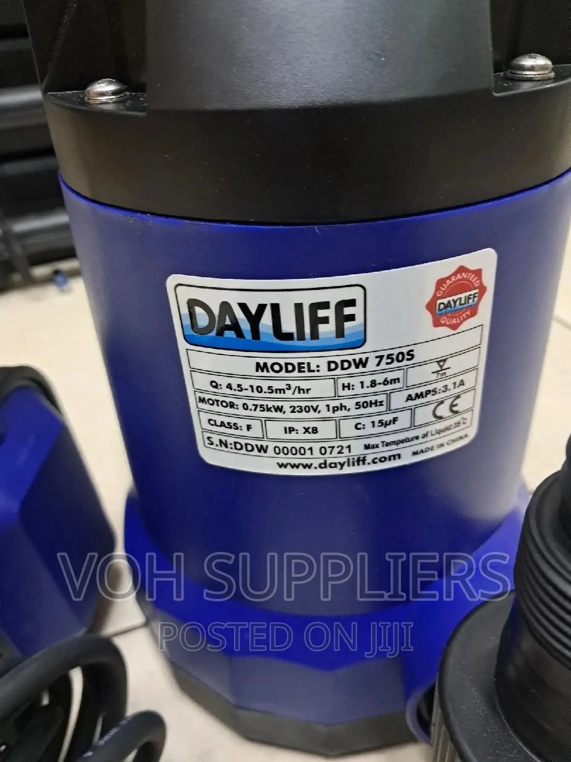 Drainage Pump Model DDW-750S Water Pump