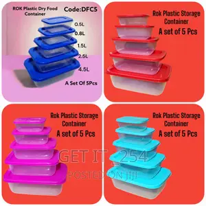 DFC5 Rok Plastic Dry Food Container a Set of 5pcs.