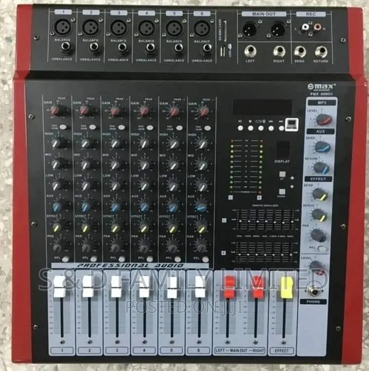 Omax PMX 606 Powered Mixer 6 Channels