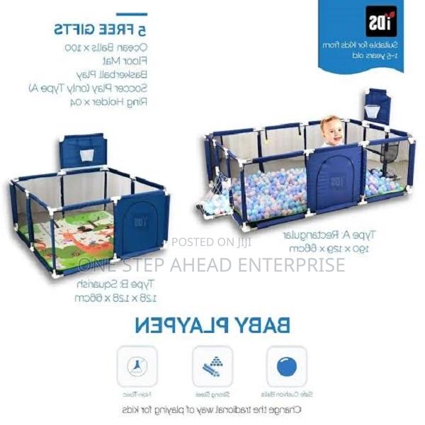 Soft Balls Rectangular Playpen Fence - main view