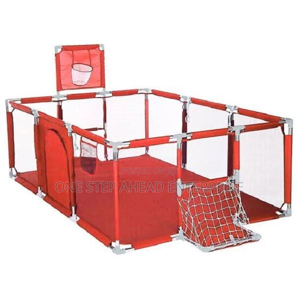 Red Rectangular Playpen Fence - main view