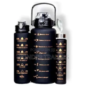 Black Themed Motivational Water Bottle 3