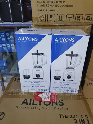Ailyons 2 in 1 White Blender With Grinder