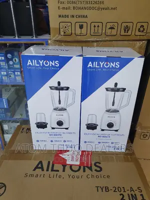 Ailyons 2 in 1 White Blender With Grinder