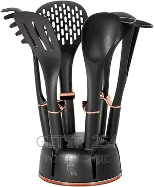 Haus Roland Rotating Stand 7pc Silicone Kitchen Utensil Set