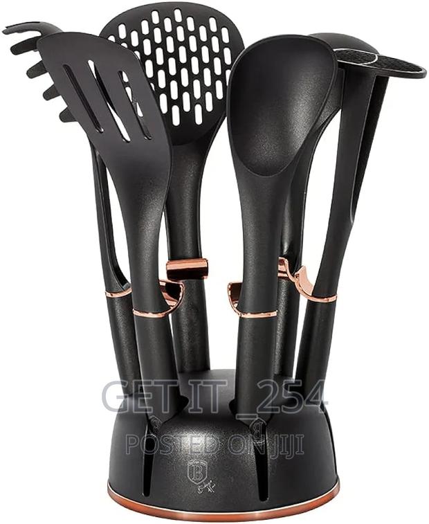 Haus Roland Rotating Stand 7pc Silicone Kitchen Utensil Set