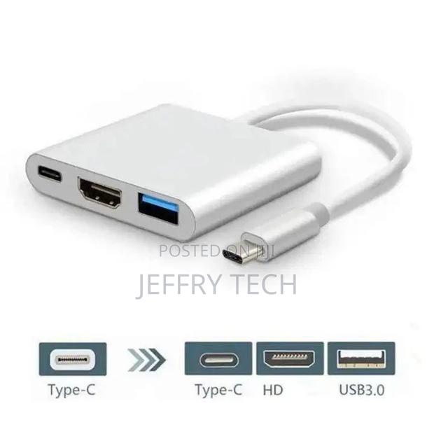 USB C to HDMI Multiport Adapter,3-in-1 Type-C Hub to HDMI 